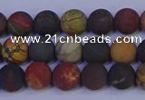 CPJ502 15.5 inches 8mm round matte picasso jasper beads wholesale