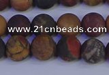 CPJ503 15.5 inches 10mm round matte picasso jasper beads wholesale