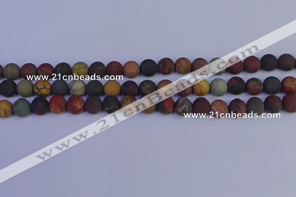 CPJ503 15.5 inches 10mm round matte picasso jasper beads wholesale