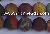 CPJ505 15.5 inches 14mm round matte picasso jasper beads wholesale