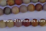 CPJ511 15.5 inches 6mm round matte polychrome jasper beads wholeasle