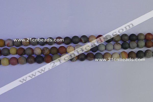 CPJ512 15.5 inches 8mm round matte polychrome jasper beads wholeasle