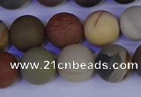 CPJ514 15.5 inches 12mm round matte polychrome jasper beads wholeasle