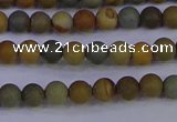 CPJ520 15.5 inches 4mm round matte wildhorse picture jasper beads