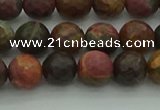 CPJ531 15.5 inches 6mm faceted round picasso jasper beads