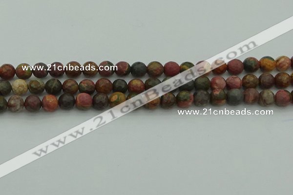 CPJ531 15.5 inches 6mm faceted round picasso jasper beads