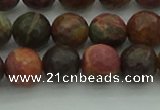 CPJ532 15.5 inches 8mm faceted round picasso jasper beads