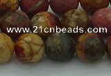 CPJ533 15.5 inches 10mm faceted round picasso jasper beads