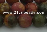 CPJ534 15.5 inches 12mm faceted round picasso jasper beads