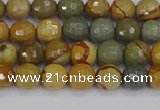 CPJ541 15.5 inches 6mm faceted round wildhorse picture jasper beads