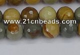 CPJ542 15.5 inches 8mm faceted round wildhorse picture jasper beads