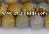 CPJ544 15.5 inches 12mm faceted round wildhorse picture jasper beads