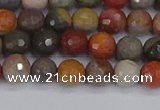 CPJ547 15.5 inches 6mm faceted round polychrome jasper beads