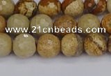 CPJ557 15.5 inches 8mm faceted round picture jasper beads