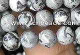 CPJ581 15.5 inches 6mm round grey picture jasper beads wholesale