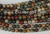 CPJ61 15.5 inches 4mm round picasso jasper gemstone beads