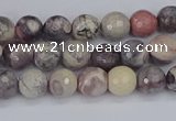 CPJ610 15.5 inches 4mm faceted round purple striped jasper beads