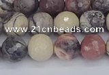 CPJ612 15.5 inches 8mm faceted round purple striped jasper beads