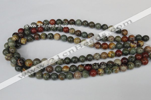 CPJ62 15.5 inches 10mm round picasso jasper gemstone beads