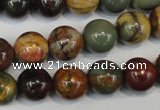 CPJ63 15.5 inches 12mm round picasso jasper gemstone beads