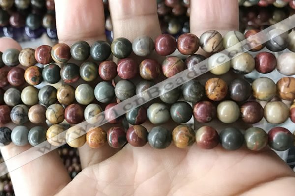 CPJ634 15.5 inches 6mm round picasso jasper beads wholesale