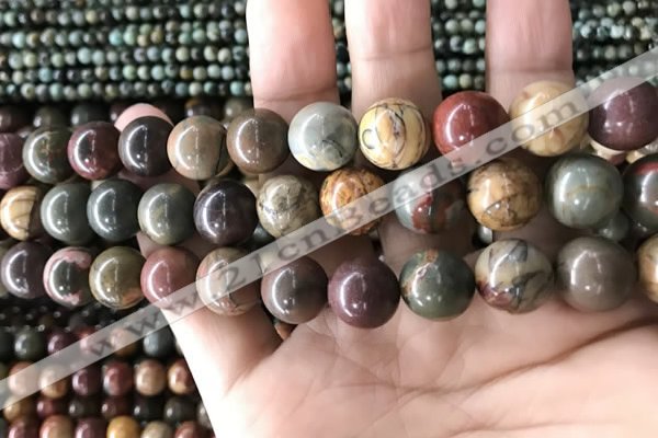 CPJ637 15.5 inches 12mm round picasso jasper beads wholesale