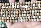 CPJ650 15.5 inches 4mm round matte picture jasper beads wholesale