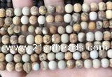 CPJ651 15.5 inches 6mm round matte picture jasper beads wholesale