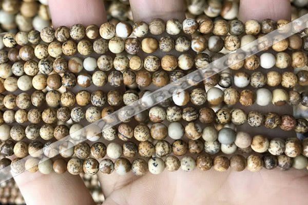 CPJ658 15.5 inches 4mm round picture jasper beads wholesale