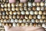 CPJ660 15.5 inches 8mm round picture jasper beads wholesale