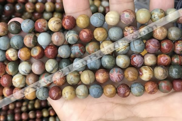 CPJ672 15.5 inches 8mm round picasso jasper beads wholesale