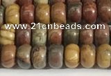 CPJ676 15.5 inches 2.5*4mm rondelle picasso jasper beads wholesale