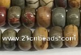 CPJ677 15.5 inches 4*6mm rondelle picasso jasper beads wholesale