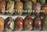 CPJ678 15.5 inches 5*8mm rondelle picasso jasper beads wholesale