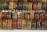 CPJ680 15.5 inches 2.5*4mm heishi picasso jasper beads wholesale