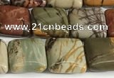 CPJ684 15.5 inches 8*8mm square picasso jasper beads wholesale