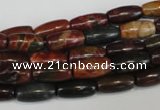 CPJ70 15.5 inches 6*12mm rice picasso jasper gemstone beads