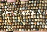 CPJ706 15.5 inches 4mm round rocky butte picture jasper beads