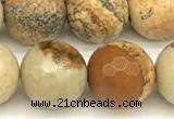 CPJ722 15 inches 10mm faceted round picture jasper beads