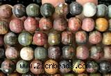 CPJ768 15 inches 12mm faceted round picasso jasper beads wholesale