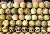CPJ775 15 inches 12mm faceted round picture jasper beads wholesale