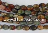 CPJ81 15.5 inches 6*8mm oval picasso jasper gemstone beads