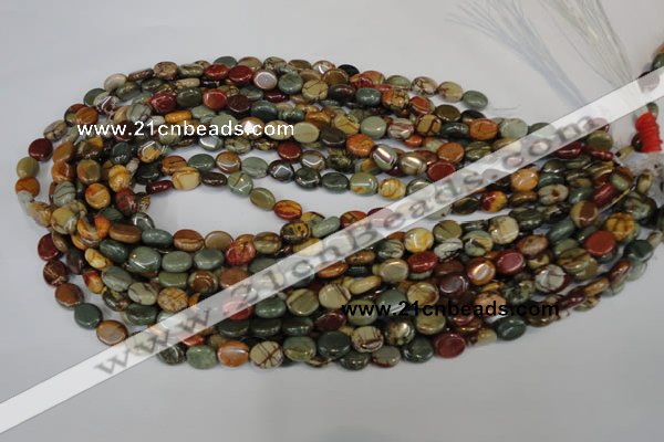 CPJ82 15.5 inches 8*10mm oval picasso jasper gemstone beads