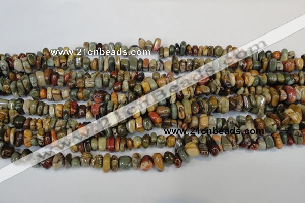 CPJ94 15.5 inches 5*11mm nuggets picasso jasper gemstone beads