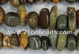 CPJ95 15.5 inches 6*14mm nuggets picasso jasper gemstone beads