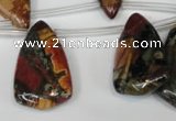 CPJ96 Top-drilled 15*25mm – 16*36mm flat teardrop picasso jasper beads