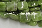 CPO08 15.5 inches 12*12mm square olivine gemstone beads wholesale