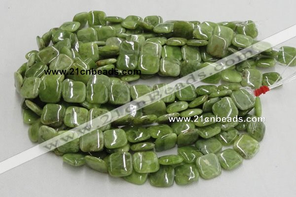 CPO09 15.5 inches 16*16mm square olivine gemstone beads wholesale