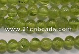 CPO102 15 inches 4mm round natural peridot beads wholesale