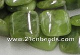 CPO11 15.5 inches 20*20mm square olivine gemstone beads wholesale